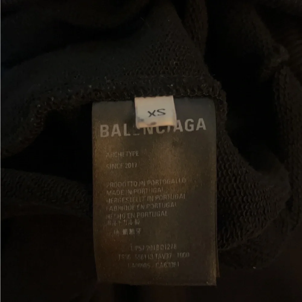 Balenciaga Black Hoodie with White Logo